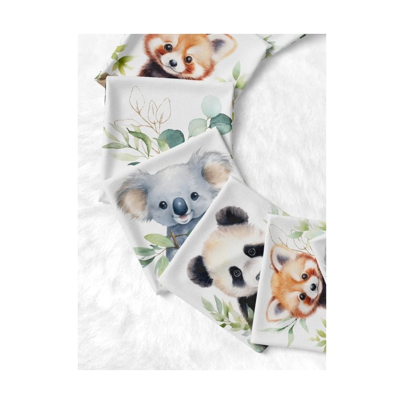 Coupon Lingettes Pandas & Koala Eucalyptus coton imprimé à réaliser soi-même  - Certifié Oeko-Tex®