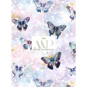  Tissu coton imprimé pour enfants Papillons - Certifié Oeko-Tex® Mercerie des Princesses