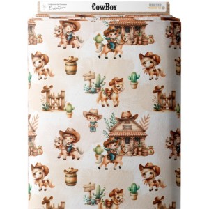Tissu coton Cowboy  - Certifié Oeko-Tex® Mercerie des Princesses