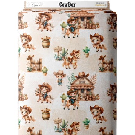 Tissu coton Cowboy  - Certifié Oeko-Tex® Mercerie des Princesses