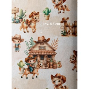  Tissu coton Cowboy  - Certifié Oeko-Tex® Mercerie des Princesses
