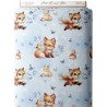 Tissu coton imprimé pour enfants Petit Renard Bleu- Certifié Oeko-Tex® Mercerie des Princesses