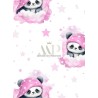  Tissu coton imprimé pour enfants Panda dans les nuages Rose - Certifié Oeko-Tex® Mercerie des Princesses