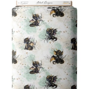  Tissu coton imprimé pour enfants Black Dragons - Certifié Oeko-Tex® Mercerie des Princesses