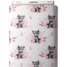Tissu coton imprimé pour enfants Louveteau Rose - Certifié Oeko-Tex® Mercerie des Princesses