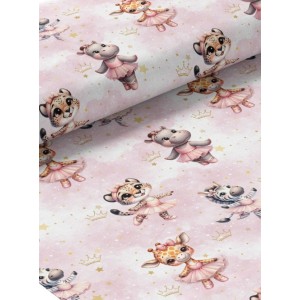 Tissu coton imprimé pour enfants Ballerine - Certifié Oeko-Tex® Mercerie des Princesses
