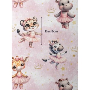  Tissu coton imprimé pour enfants Ballerine - Certifié Oeko-Tex® Mercerie des Princesses