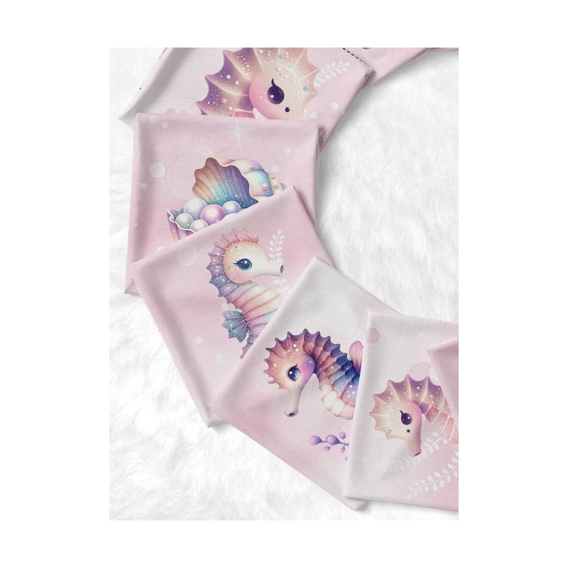 Coupon Lingettes Hippocampe coton imprimé à réaliser soi-même  - Certifié Oeko-Tex®