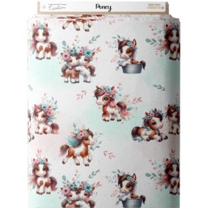  Tissu coton imprimé pour enfants Poney - Certifié Oeko-Tex® Mercerie des Princesses