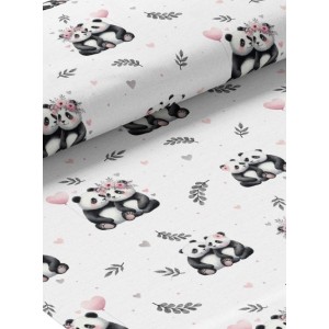  Tissu coton imprimé pour enfants Panda & Coeur - Certifié Oeko-Tex® Mercerie des Princesses