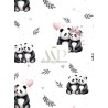  Tissu coton imprimé pour enfants Panda & Coeur - Certifié Oeko-Tex® Mercerie des Princesses