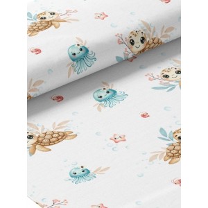  Tissu coton imprimé pour enfants Petite Tortue - Certifié Oeko-Tex® Mercerie des Princesses