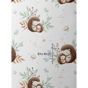  Tissu coton imprimé pour enfants Petits Hérissons- Certifié Oeko-Tex® Mercerie des Princesses