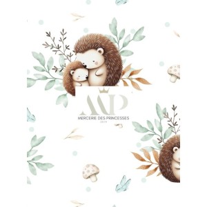  Tissu coton imprimé pour enfants Petits Hérissons- Certifié Oeko-Tex® Mercerie des Princesses