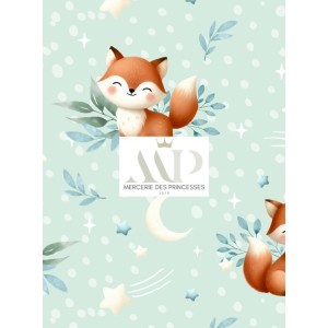  Tissu coton imprimé pour enfants Petits Renards- Certifié Oeko-Tex® Mercerie des Princesses