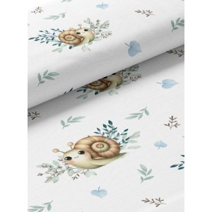  Tissu coton imprimé pour enfants Petits Escargots- Certifié Oeko-Tex® Mercerie des Princesses