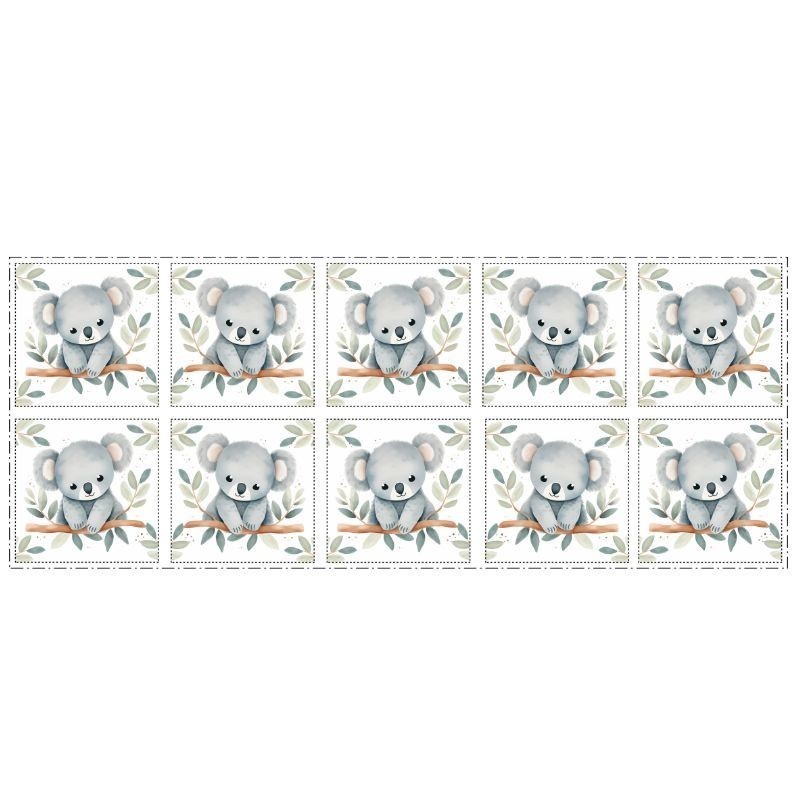 Coupon Lingettes Tendre Koala coton imprimé à réaliser soi-même  - Certifié Oeko-Tex®