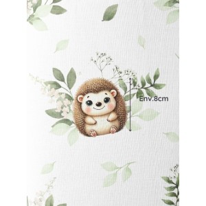  Tissu coton imprimé pour enfants Hérisson- Certifié Oeko-Tex® Mercerie des Princesses