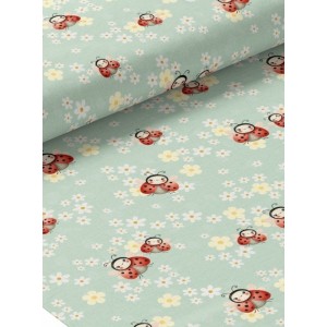  Tissu coton imprimé pour enfants Petites Coccinelles- Certifié Oeko-Tex® Mercerie des Princesses