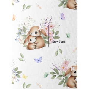  Tissu coton imprimé pour enfants Petits Lapins- Certifié Oeko-Tex® Mercerie des Princesses