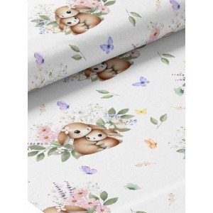  Tissu coton imprimé pour enfants Petits Lapins- Certifié Oeko-Tex® Mercerie des Princesses