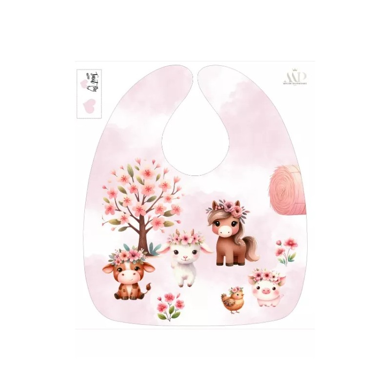 Coupon Bavoir Ferme Fleurie – Bébé 3-12 mois – Coton Oeko-Tex® à coudre soi-même