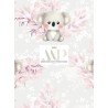  Tissu coton imprimé pour enfants Petits Koalas Roses et Gris- Certifié Oeko-Tex® Mercerie des Princesses