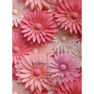 Tissu coton imprimé Fleurs Roses façon 3D - Certifié Oeko-Tex® Mercerie des Princesses