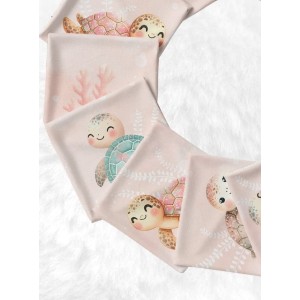 Coupons Lingettes Tortue Corail coton imprimé à réaliser soi-même  - Certifié Oeko-Tex®