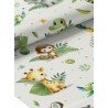  Tissu coton imprimé pour enfants Aventure de la Jungle Blanc- Certifié Oeko-Tex® Mercerie des Princesses