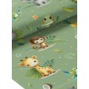  Tissu coton imprimé pour enfants Aventure de la Jungle Vert- Certifié Oeko-Tex® Mercerie des Princesses