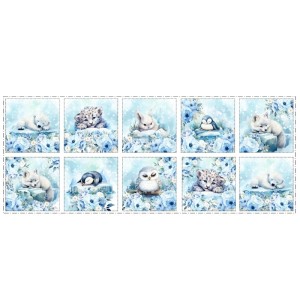 Coupon Lingettes Animaux de l'Arctique coton imprimé à réaliser soi-même  - Certifié Oeko-Tex®