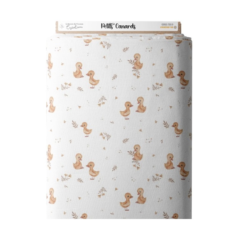 Tissu coton imprimé pour enfants Petits Canards  - Certifié Oeko-Tex® Mercerie des Princesses