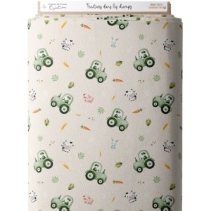  Tissu coton imprimé pour enfants Tracteurs dans les champs  - Certifié Oeko-Tex® Mercerie des Princesses