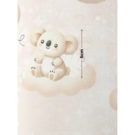 Tissu coton imprimé pour enfants Petits Koalas Beige- Certifié Oeko-Tex® Mercerie des Princesses
