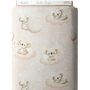  Tissu coton imprimé pour enfants Petits Koalas Beige- Certifié Oeko-Tex® Mercerie des Princesses