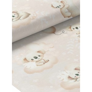  Tissu coton imprimé pour enfants Petits Koalas Beige- Certifié Oeko-Tex® Mercerie des Princesses