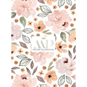  Tissu coton imprimé Fleurs de Printemps Pastel - Certifié Oeko-Tex® Mercerie des Princesses