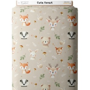 Tissu coton imprimé pour enfants Cute Forest - Certifié Oeko-Tex® Mercerie des Princesses