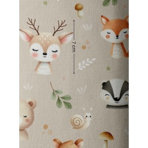  Tissu coton imprimé pour enfants Cute Forest - Certifié Oeko-Tex® Mercerie des Princesses