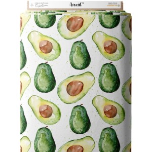 Tissu coton imprimé fruit Avocat Aquarelle- Certifié Oeko-Tex® Mercerie des Princesses
