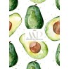  Tissu coton imprimé fruit Avocat Aquarelle- Certifié Oeko-Tex® Mercerie des Princesses