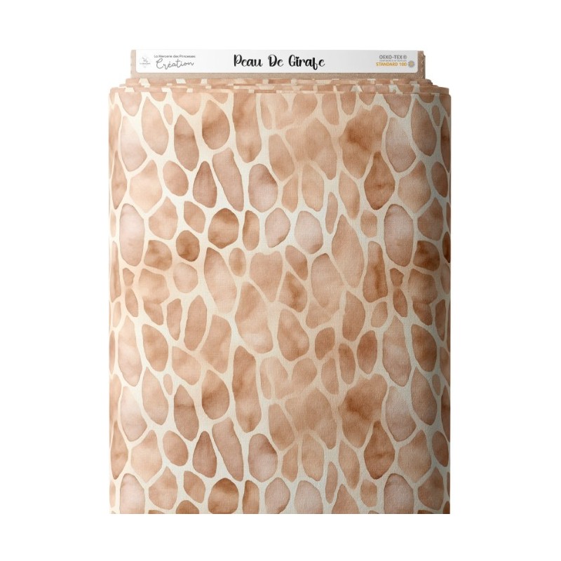 Tissu coton imprimé pour enfants Peau De Girafe  - Certifié Oeko-Tex® Mercerie des Princesses