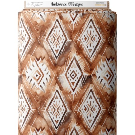 Tissu coton imprimé pour enfants Ambiance Ethnique  - Certifié Oeko-Tex® Mercerie des Princesses