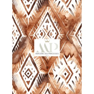  Tissu coton imprimé pour enfants Ambiance Ethnique  - Certifié Oeko-Tex® Mercerie des Princesses