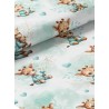  Tissu coton imprimé pour enfants Bébé Girafe Pastel Vert D'Eau - Certifié Oeko-Tex® Mercerie des Princesses