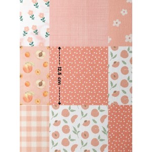  Tissu coton imprimé Patchwork Pêche - Certifié Oeko-Tex® Mercerie des Princesses