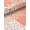  Tissu coton imprimé Patchwork Pêche - Certifié Oeko-Tex® Mercerie des Princesses