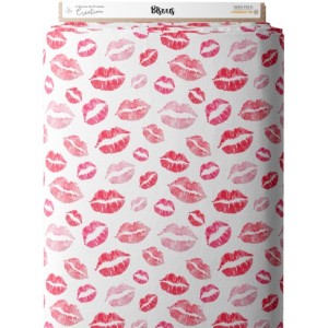 Tissu coton imprimé Bisous - Certifié Oeko-Tex® Mercerie des Princesses
