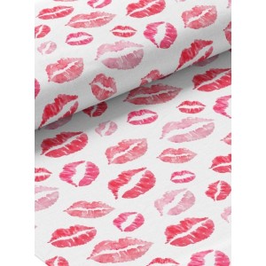  Tissu coton imprimé Bisous - Certifié Oeko-Tex® Mercerie des Princesses